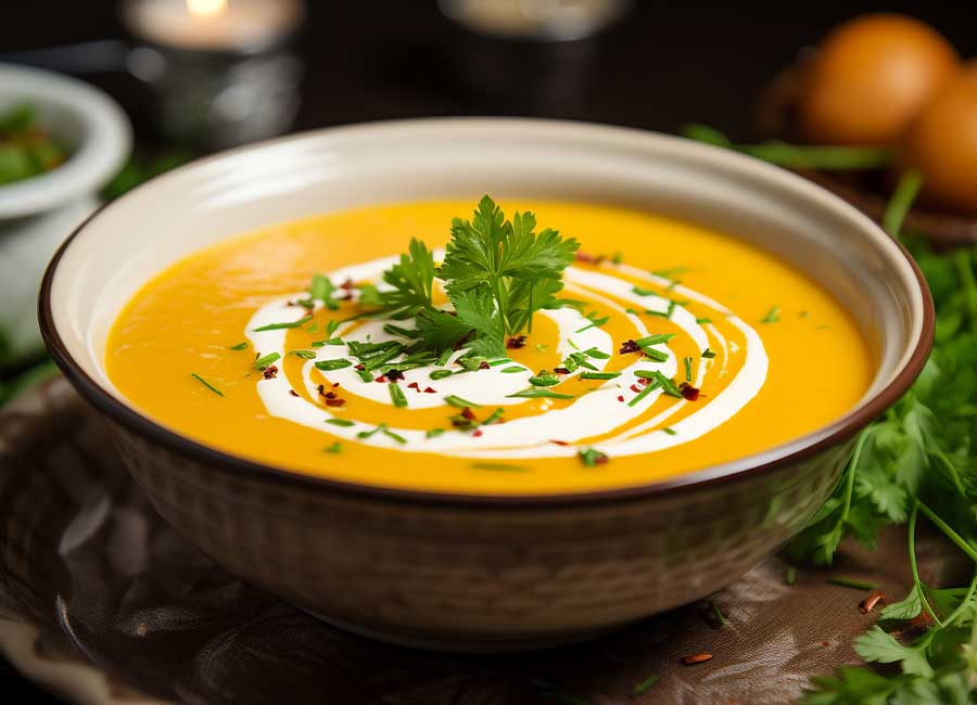 Kartoffelcremesuppe mit Mandeln und Arganöl